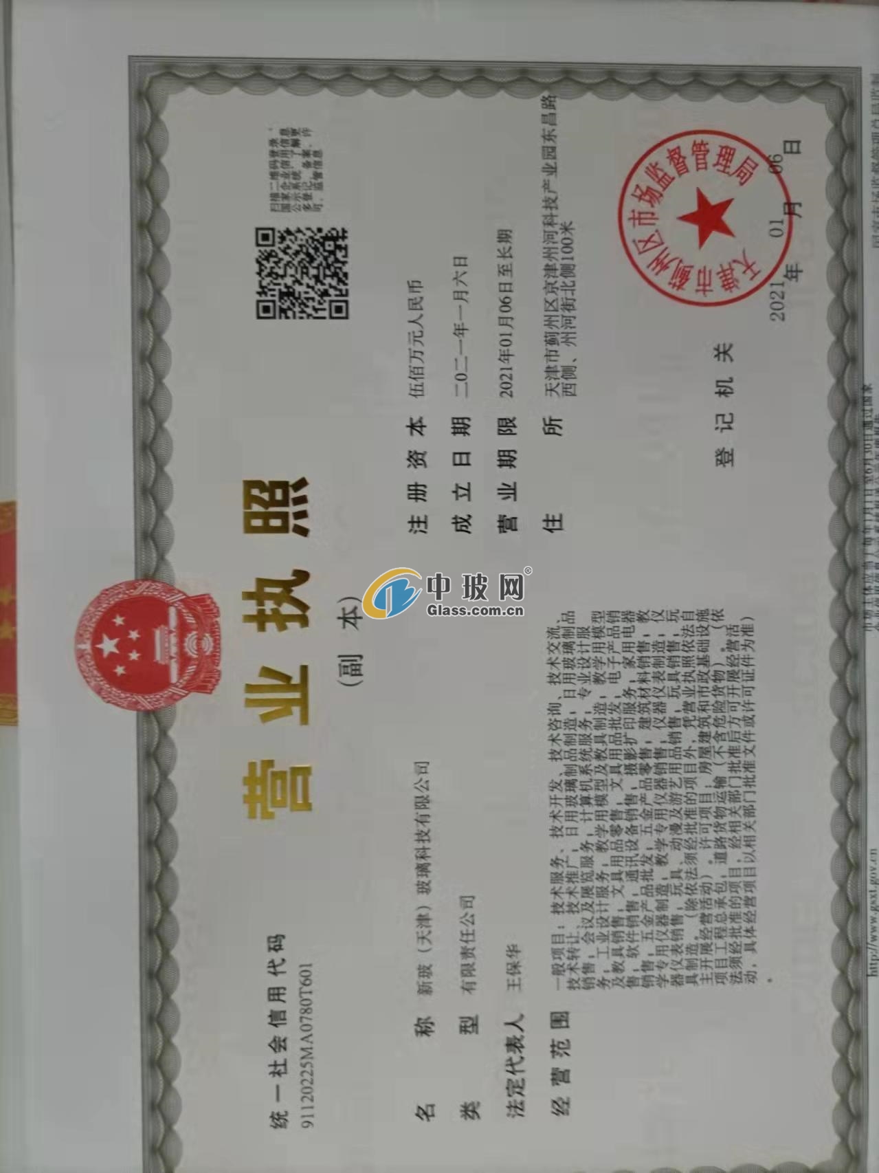 新玻（天津）玻璃科技有限公司