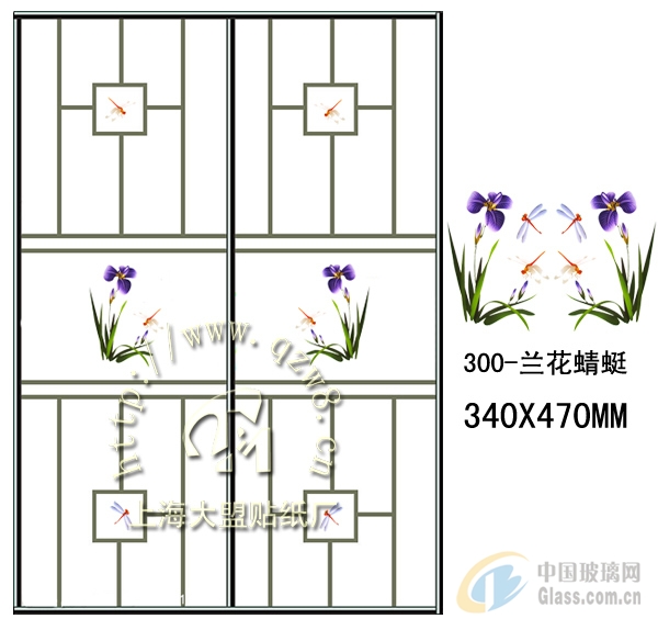 玻璃门贴花