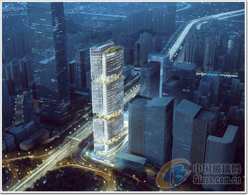深圳金水贝中心大厦,180米不规则方大造,玻璃