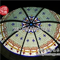 教堂艺术彩色玻璃穹顶圆博
