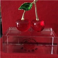 西安水晶樱桃内雕模型 红水晶桌摆工艺品