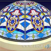 加工彩色镶嵌玻璃教堂玻璃穹顶