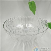 莲花玻璃碗钢化玻璃盘圆形拉面碗