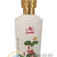 供應成批出售定制乳白料玻璃瓶宴席高等烤花白酒瓶500ml