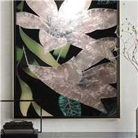 现代沙发背景墙玻璃 珐琅彩艺术玻璃