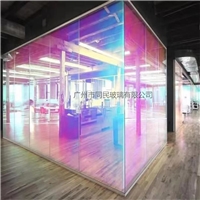 广州炫彩玻璃幻彩玻璃 变色炫彩钢化玻璃 