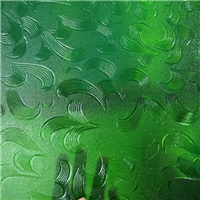 彩色压花玻璃―绿五月花，绿银波，绿香梨