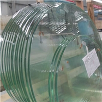 家具玻璃厂家加工8-12mm圆形透明钢化玻璃按图水切开口可贴铝饼