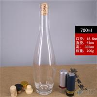 保齡球酒瓶厚底晶白大肚酒瓶高白料廠家定制玻璃酒瓶